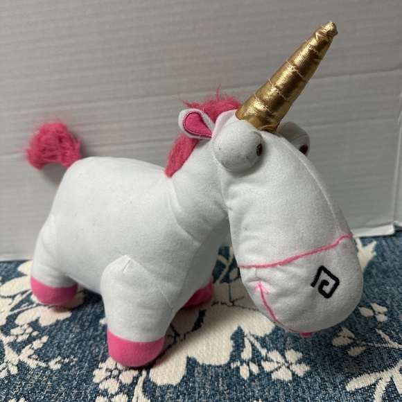Despicable Me Minion Made 13" Agnes Unicorn Plush Toy Factory Pink White Gold - Picture 1 of 11